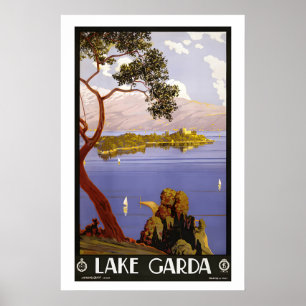 Gardasee Italien Vintage-Reiseposter Poster