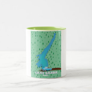 Gardasee - Italienisches Reiseplakat Zweifarbige Tasse