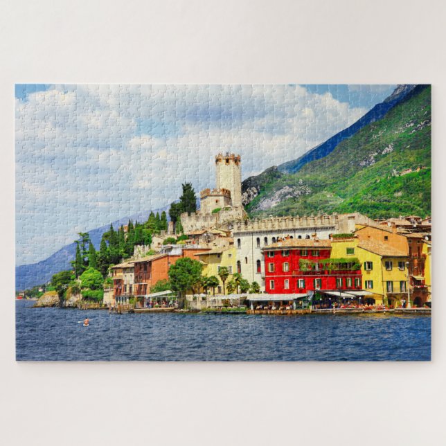Gardasee Malcesine Village Italien Puzzle (Horizontal)
