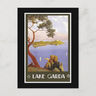 "Gardasee" Vintage-Italienisches Reiseplakat Postkarte