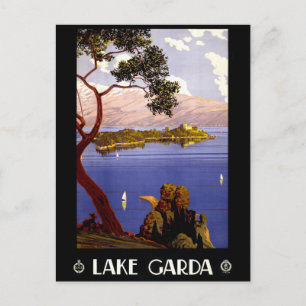 Gardasee Vintage Plakat restauriert Postkarte
