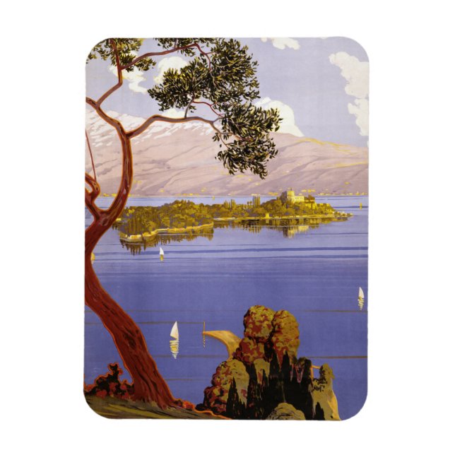 Gardasee Vintage Reiseplakat Magnet (Vertikal)