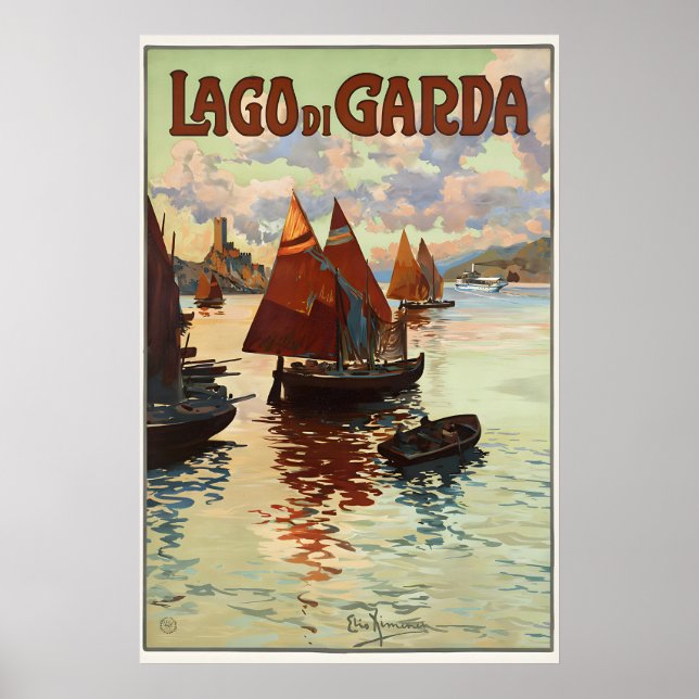 Gardasee - Vintage Reiseplakat Poster (Vorne)