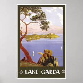 "Gardasee" Vintages italienisches Reiseplakat Poster