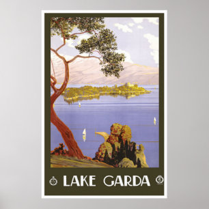 "Gardasee" Vintages italienisches Reiseplakat Poster