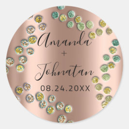 Garden Abstrakt Dots Name Datum Schwarze Rose Runder Aufkleber