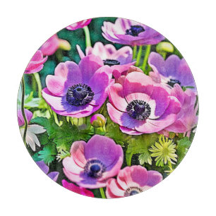 Garden Anemone Mix Design Schneidebrett