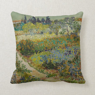 Garden at Arles by Vincent Van Gogh Kissen
