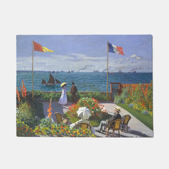 Garden At Saint Adresse Painting By Claude Monet Fußmatte (Vorderseite)