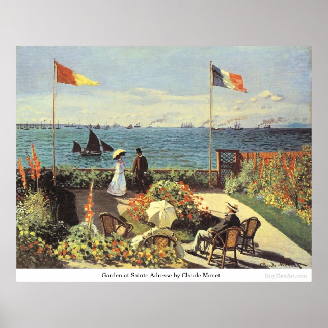 Garden at Sainte Adresse by Claude Monet Poster (Vorne)