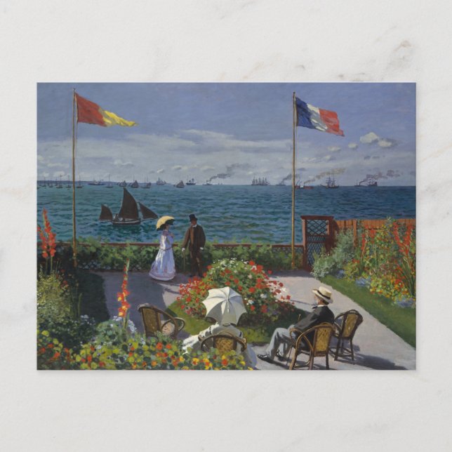 Garden at Sainte-Adresse by Monet Postcard Postkarte (Vorderseite)