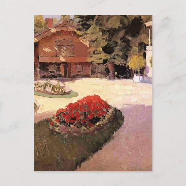 Garden at Yerres, fine art painting, Postkarte (Vorderseite)