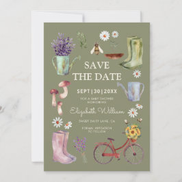 Garden Baby Dusche Save the Date Karte