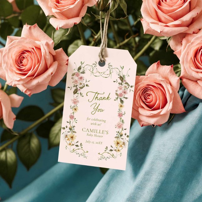 Garden Baby in Bloom Baby Dusche Vielen Dank Geschenkanhänger (Baby in Bloom thank you tag)