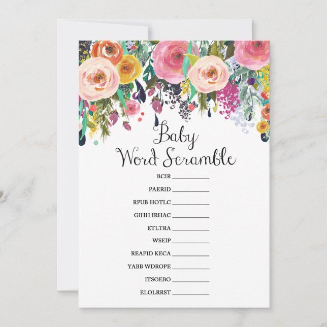 Garden Baby Showgame mit Antwort auf die 12x18 Einladung (Vorderseite)