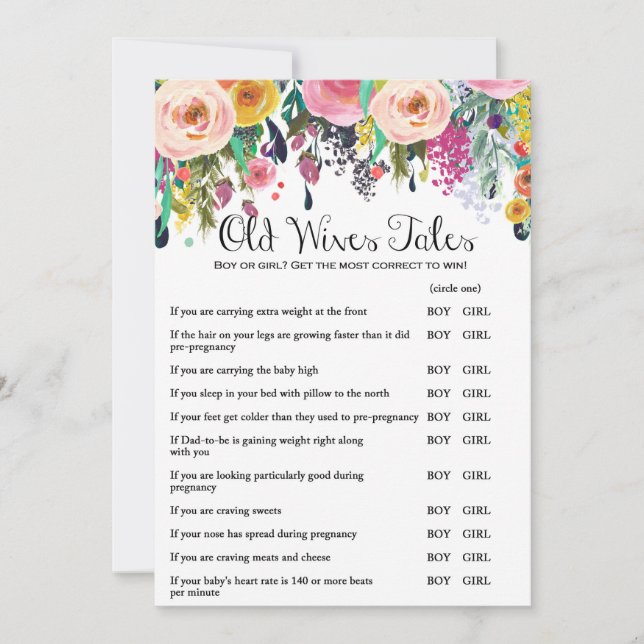 Garden Baby Showspiel Antworten auf die 12x18 Einladung (Vorderseite)