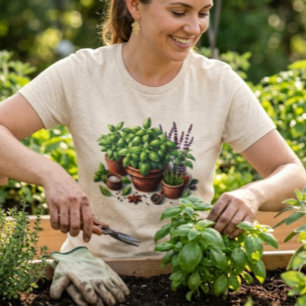 Garden Basil Kräuter Pflanze Lady T - Shirt