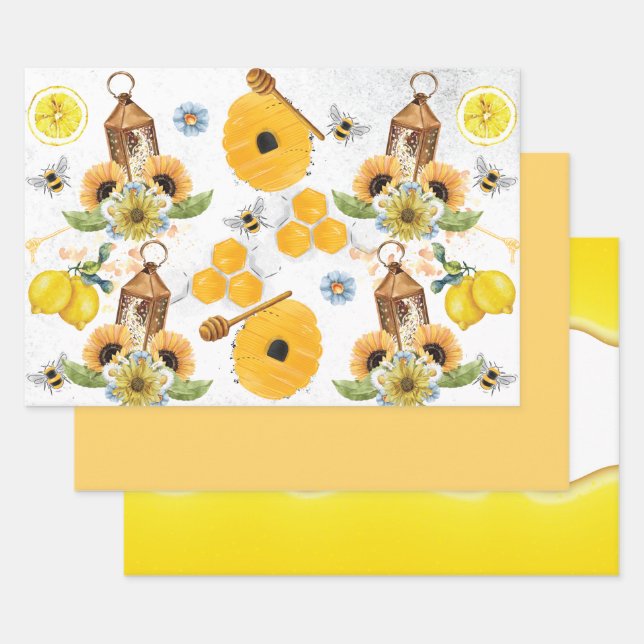 Garden Bee Sonnenblumenmuster Geschenkpapier Set (Set)