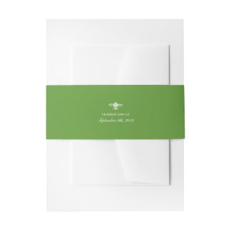 Garden Bee Toile Green Einladungsbanderole