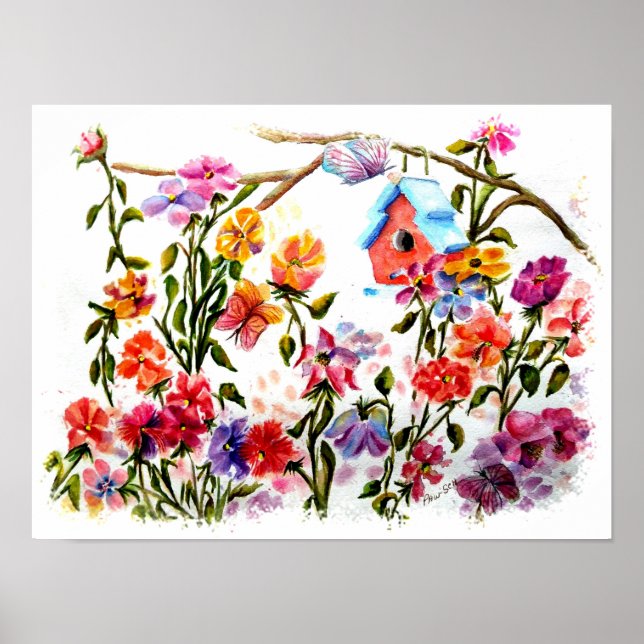 Garden Bird House Poster (Vorne)