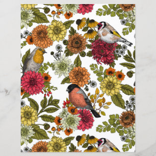 Garden birds and flowers 1