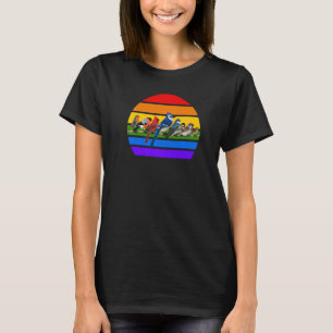 Garden Birds Rainbow Blue Jay Kardinal Birdwatcher T-Shirt