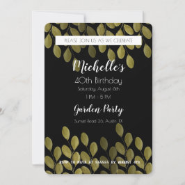 Garden Birthday Party Wasserfarbe Große grüne Invi Einladung