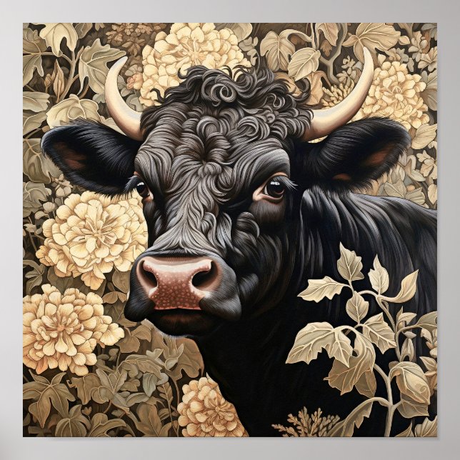 Garden Black Cow Poster (Vorne)