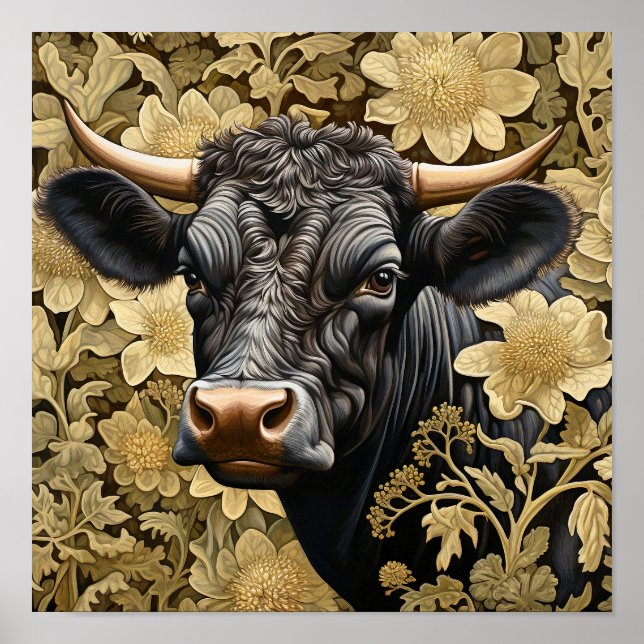 Garden Black Cow Poster (Vorne)