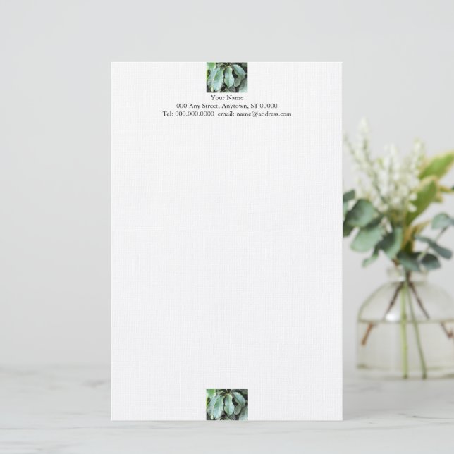 Garden Blätter Stationery Briefpapier (Stehend Vorderseite)