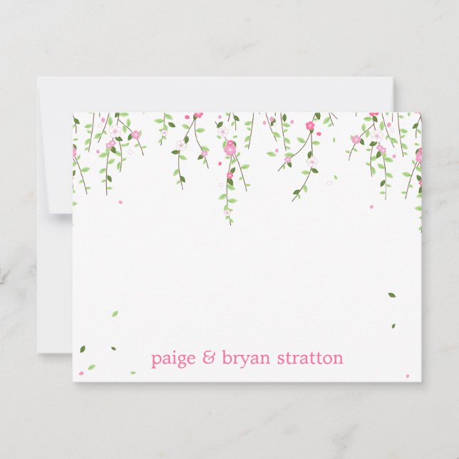 Garden Blooms Flat Danke Karte (Vorderseite)