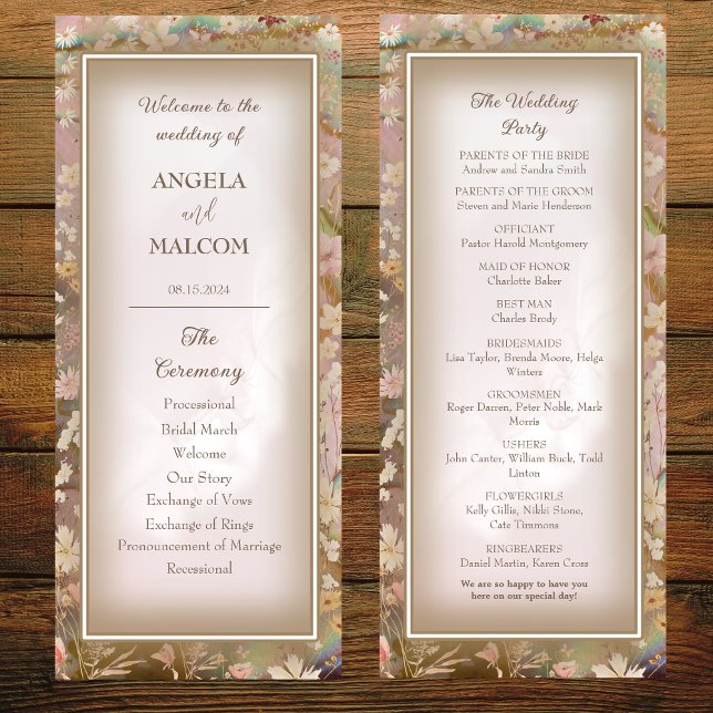 Garden Blooms Hochzeitsprogramm Programm (Von Creator hochgeladen)