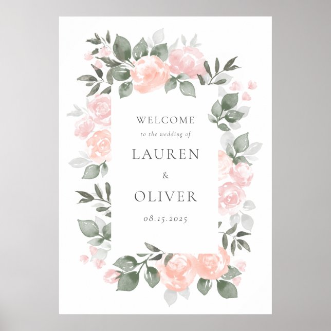Garden Blooms Wedding Welcome Poster (Vorne)