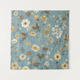 Garden Blue Bloom Wandteppich