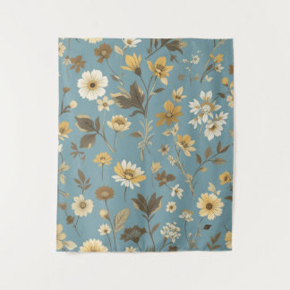 Garden Blue Bloom Wandteppich
