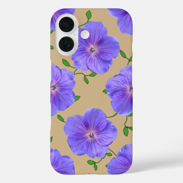 Garden Blue Geranium-Blume Case-Mate iPhone Hülle (Rückseite)