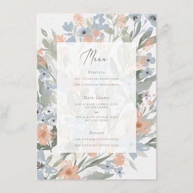 Garden Blüh Menu Card Menükarte (Vorderseite)