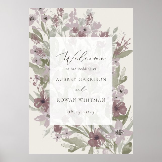 Garden Blüh Wedding Welcome Poster (Vorne)