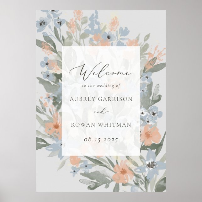 Garden Blüh Wedding Welcome Poster (Vorne)