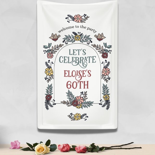 Garden Blume Arch Willkommen Geburtstagsparty Banner (Von Creator hochgeladen)