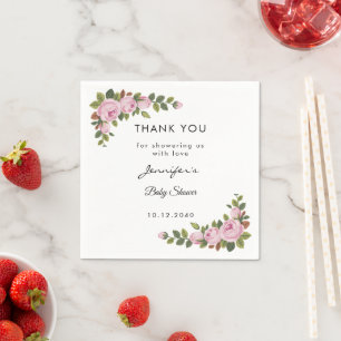 Garden Blume Babydusche Danke Paper Napkin Serviette