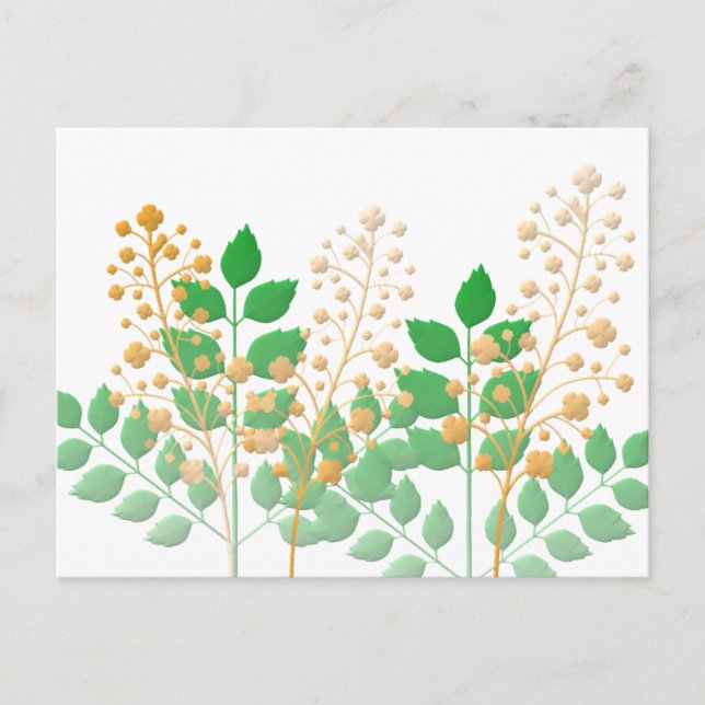 Garden Blume Blätter Danke Postcard Postkarte (Vorderseite)