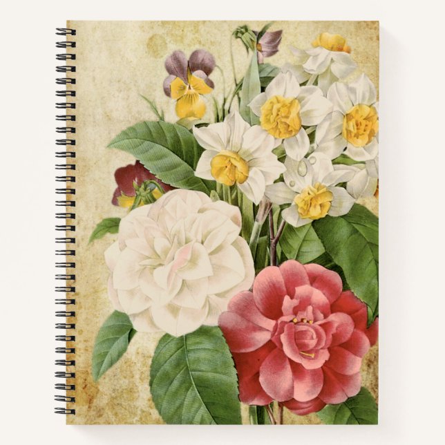 Garden Blume Bouquet Notebook Notizbuch (Vorderseite)