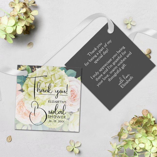 Garden Blume Brautparty Brown Geschenkanhänger (Garden Flowers Bridal Shower Thank You Favor Tags 2" x 2" (your message on the back))