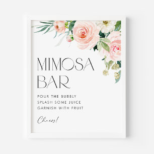 Garden Blume Brautparty Mimosa Bar Poster