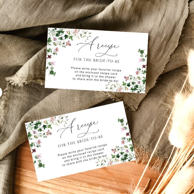Garden Blume Brautparty Rezept Einschließungswagen Begleitkarte (Von Creator hochgeladen)