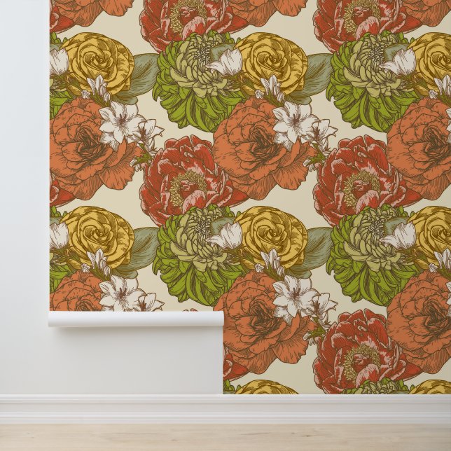 Garden Blume Pattern Tapete (Anwendung)