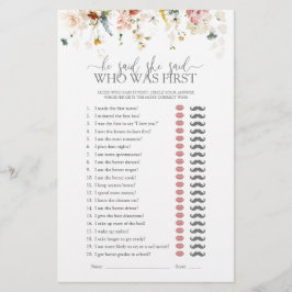 Garden Blume, sagte er, sie sagte Brautparty Game