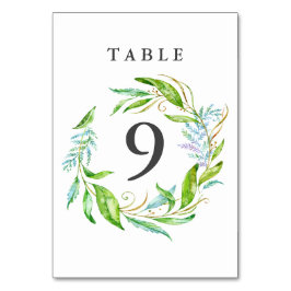 Garden Blume Watercolor Wreath Wedding Card Tischnummer