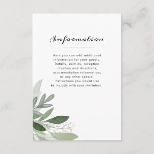 Garden Blush Information Card Begleitkarte